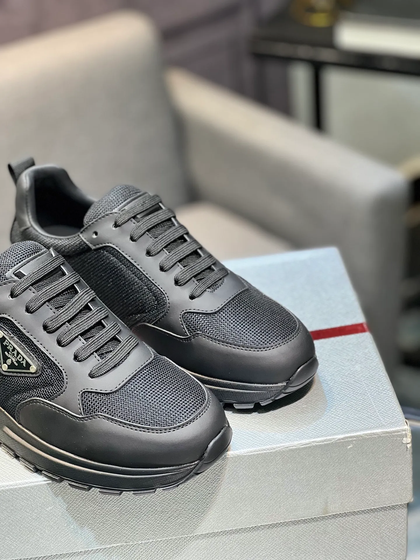 💰¥540 [PRADA] Men’s shoes are popular in the counter, official website synchronization, 1 high-quality shipment ✔️Original cowhide + cowhide lining, 1🆚1 replica, original sole, 38-45 (45 customized, non-refundable)